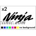 2 Ninja Sticker Vinyl Decal Motorcycle Helmet Tank Wheel Bike Kawasaki zx9 zx6r   231721931497
